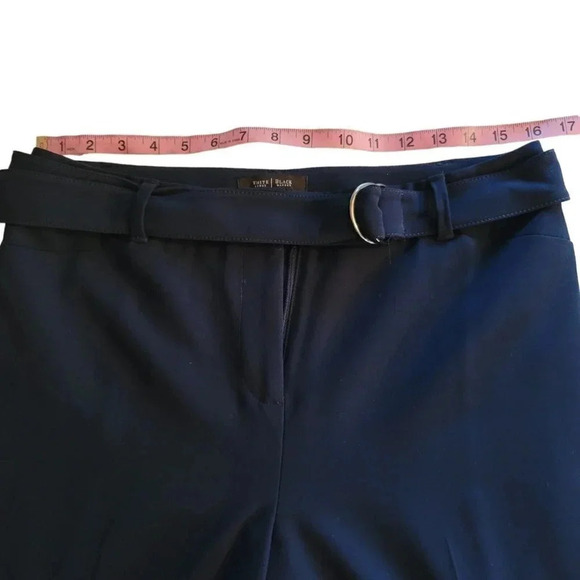 White House Black Market Pants Womens 4R Black Wide Leg Trouser Blue Classic Y2k - Picture 4 of 13